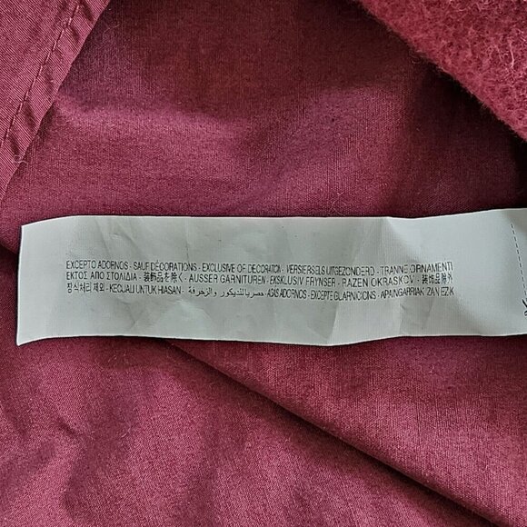 Zara Sweater Dress Womens M Burgundy LS Strech Pleated Back Short Preppy - Picture 12 of 16